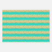 Luxury Popular Gift Turquoise Gold Glitter Inpakpapier Vel (Voorkant 2)