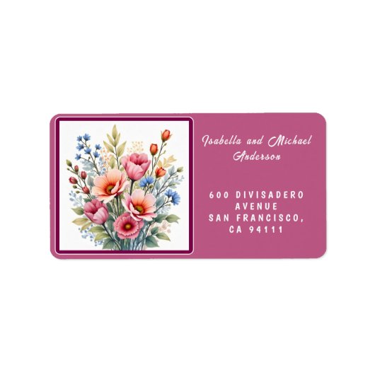 Luxury Popular Wildflowers Beautiful Collection Etiket (Voorkant)