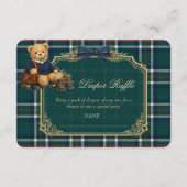 Luxury Preppy Teddy Bear Baby Shower Diaper Raffle Informatiekaartje (Voorkant)