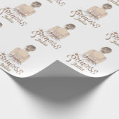 Luxury Princess Birthday Party Beige glitter Cadeaupapier (Hoek)