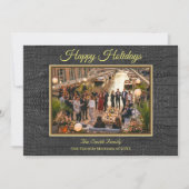 Luxury Printed Faux Black Alligator Texture Photo Feestdagenkaart (Voorkant)