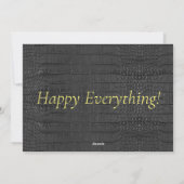 Luxury Printed Faux Black Alligator Texture Photo Feestdagenkaart (Achterkant)