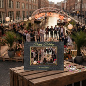 Luxury Printed Faux Black Crocodile Texture Photo Feestdagenkaart