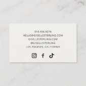 Luxury Property Manager Neutral Beige Watercolor Visitekaartje (Achterkant)