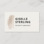 Luxury Property Manager Neutral Beige Watercolor Visitekaartje (Voorkant)