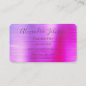 Luxury Purple Pink Brushed Metal Massage Therapy Visitekaartje (Achterkant)