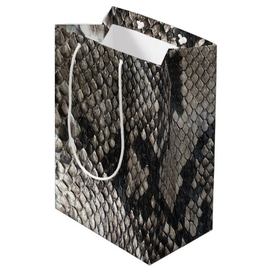 Luxury Python Snake Skin - Rich Elegant Mode Medium Cadeauzakje (Achterkant Gekanteld)