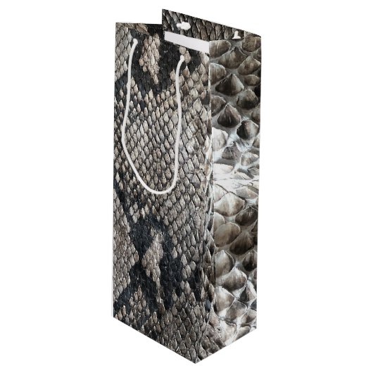 Luxury Python Snake Skin - Rich Elegant Mode Wijn Cadeautas (Voorkant Gekanteld)