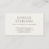 Luxury QR Code Boutique Fashion Ivory Visitekaartje (Voorkant)