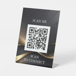 Luxury QR Code Sign | Scan Me Table Sign | Minimal Reclamebord Met Voetstuk