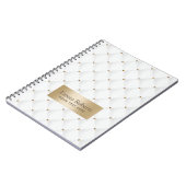Luxury Quilted Moden Gold & White Notitieboek (Linkerzijde)
