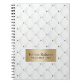 Luxury Quilted Moden Gold & White Notitieboek (Voorkant)