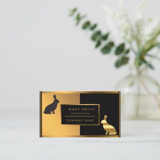 Luxury Rabbit Veterinarian Add Jouw tekst Visitekaartje (Staand voorkant)