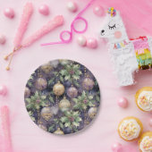 Luxury Radiance: Paarse en gouden kerstsprando Papieren Bordje (Feest)