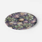 Luxury Radiance: Paarse en gouden kerstsprando Papieren Bordje (Gekanteld)