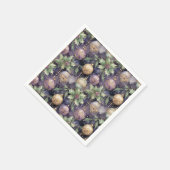 Luxury Radiance: Paarse en gouden kerstsprando Servet (Hoek)