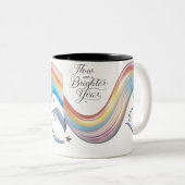 Luxury Rainbow Flow Brighter Year Two-Tone Mug Tweekleurige Koffiemok (Voorkant rechts)