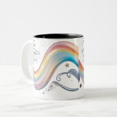 Luxury Rainbow Flow Brighter Year Two-Tone Mug Tweekleurige Koffiemok (Voorkant links)