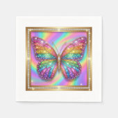 Luxury Rainbow Glitter Butterfly Party Paper Servet (Voorkant)