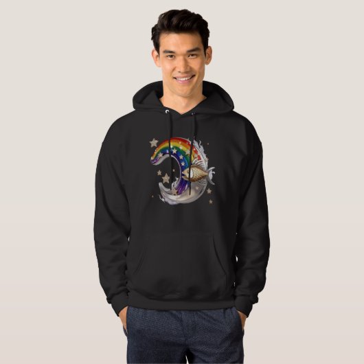Luxury Rainbow Moon Fish 3D Star Pullover Hoodie (Voorkant volledig)