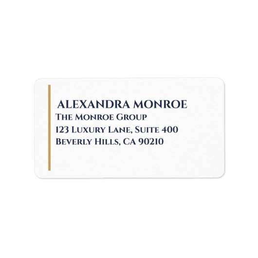 Luxury Real Estate Address – Minimal Elegant Etiket (Voorkant)