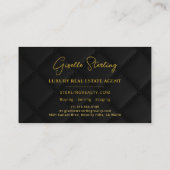 Luxury Real Estate Agent Broker Black Gold Visitekaartje (Achterkant)