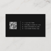 Luxury Real Estate Agent Elegant Black QR Code  Visitekaartje (Achterkant)