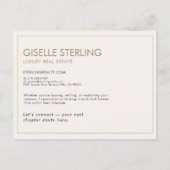 Luxury Real Estate Agent Marketing Mailer  Briefkaart (Achterkant)