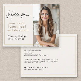 Luxury Real Estate Agent Marketing Mailer  Briefkaart