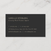 Luxury Real Estate Agent Monogram Professional Visitekaartje (Achterkant)
