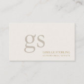 Luxury Real Estate Agent Monogram Professional Visitekaartje (Voorkant)