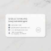 Luxury Real Estate Agent Navy Blue Professional Visitekaartje (Achterkant)