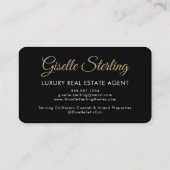 Luxury Real Estate Agent QR Code Black Gold Photo  Visitekaartje (Achterkant)