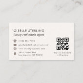 Luxury Real Estate Agent QR Code Blush Pink Visitekaartje (Achterkant)