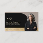 Luxury Real Estate Arch Frame Photo Black Gold Visitekaartje (Voorkant)