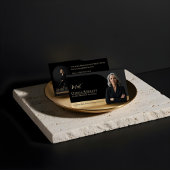 Luxury Real Estate Arch Frame Photo Black Gold Visitekaartje