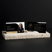 Luxury Real Estate Arch Frame Photo Black Gold Visitekaartje