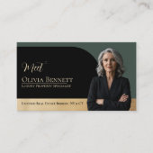 Luxury Real Estate Arch Frame Photo Black Gold Visitekaartje (Voorkant)