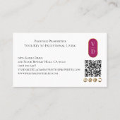 Luxury Real Estate Black Gold Pink Photo Monogram Visitekaartje (Achterkant)