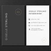Luxury Real Estate Broker Black Gold Elegant Visitekaartje