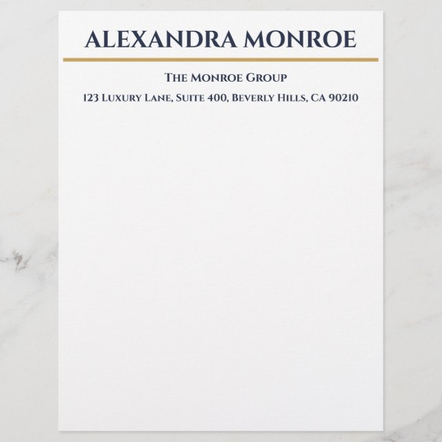 Luxury Real Estate Letterhead Briefhoofd (Voorkant)