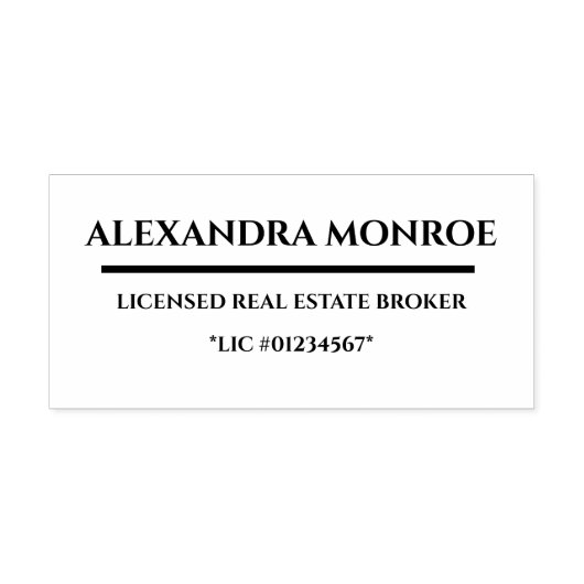 Luxury Real Estate Name – Minimal Professional Zelfinktende Stempel (Design)