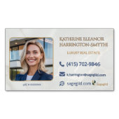 Luxury Realtor Photo Magnet—Call, Email, Visit Magnetisch Visitekaartje (Voorkant)