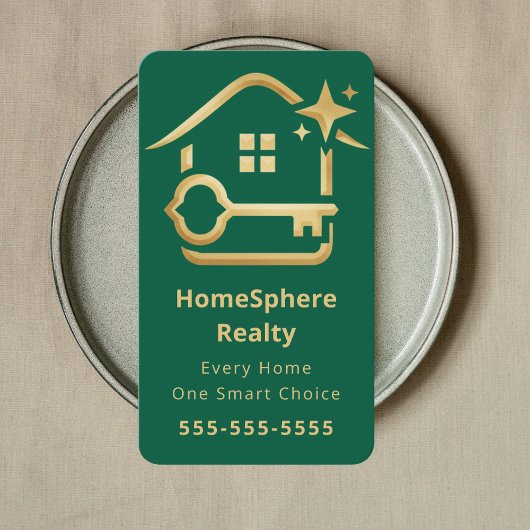 Luxury Realtor Real Estate Agent Broker Green Visitekaartje