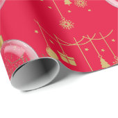 Luxury Red and Gold Bauble Christmas Cadeaupapier (Rol Hoek)