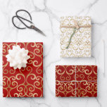 LUXURY RED AND GOLD CHRISTMAS DAMASK PERSONALIZED INPAKPAPIER VEL<br><div class="desc">Het pluizige,  rode en goudkleurige patroon van deze inpakpapieren maakt ze perfect voor kerstcadeautjes en dagprojecten.</div>