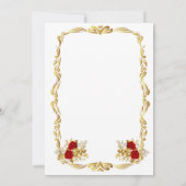 Luxury Red and Gold Floral Wedding Invitation Kaart (Achterkant)
