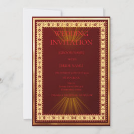 Luxury Red and Gold Wedding Invitation  Kaart