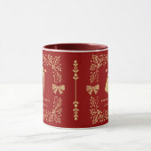 Luxury Red & Antique-Gold Custom Wedding Mok (Midden)