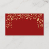 Luxury Red & Antique Gold Wedding Details Informatiekaartje (Achterkant)